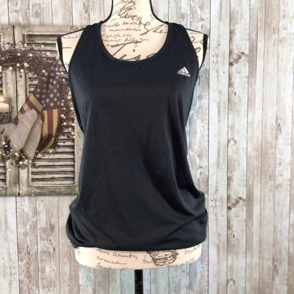 adidas Black Racerback Tank Top